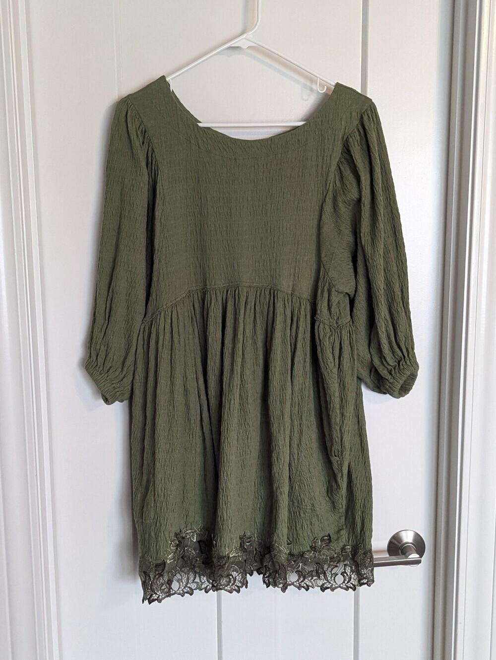 Free People Beach "Get Obsessed" Babydoll Tunic Dress - Forrest Green sz XS